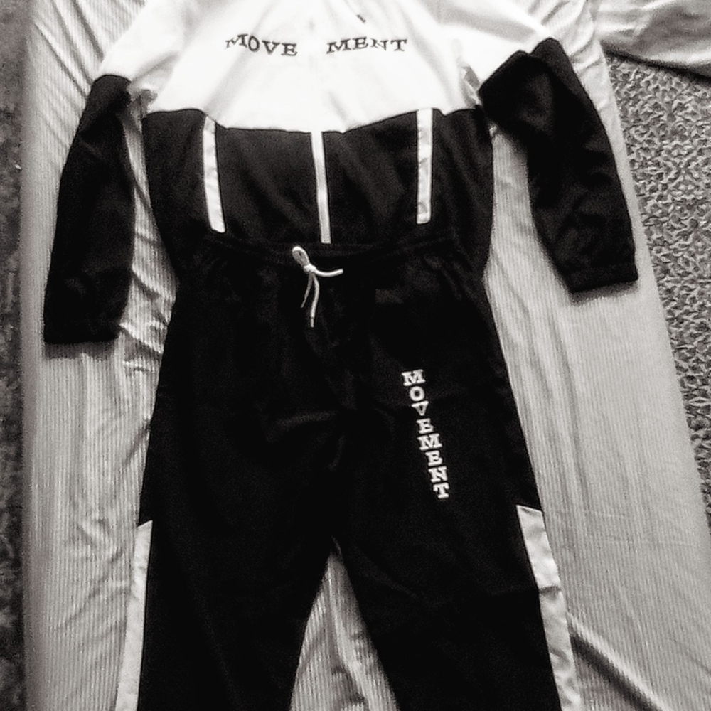 Men's Black and White Suit